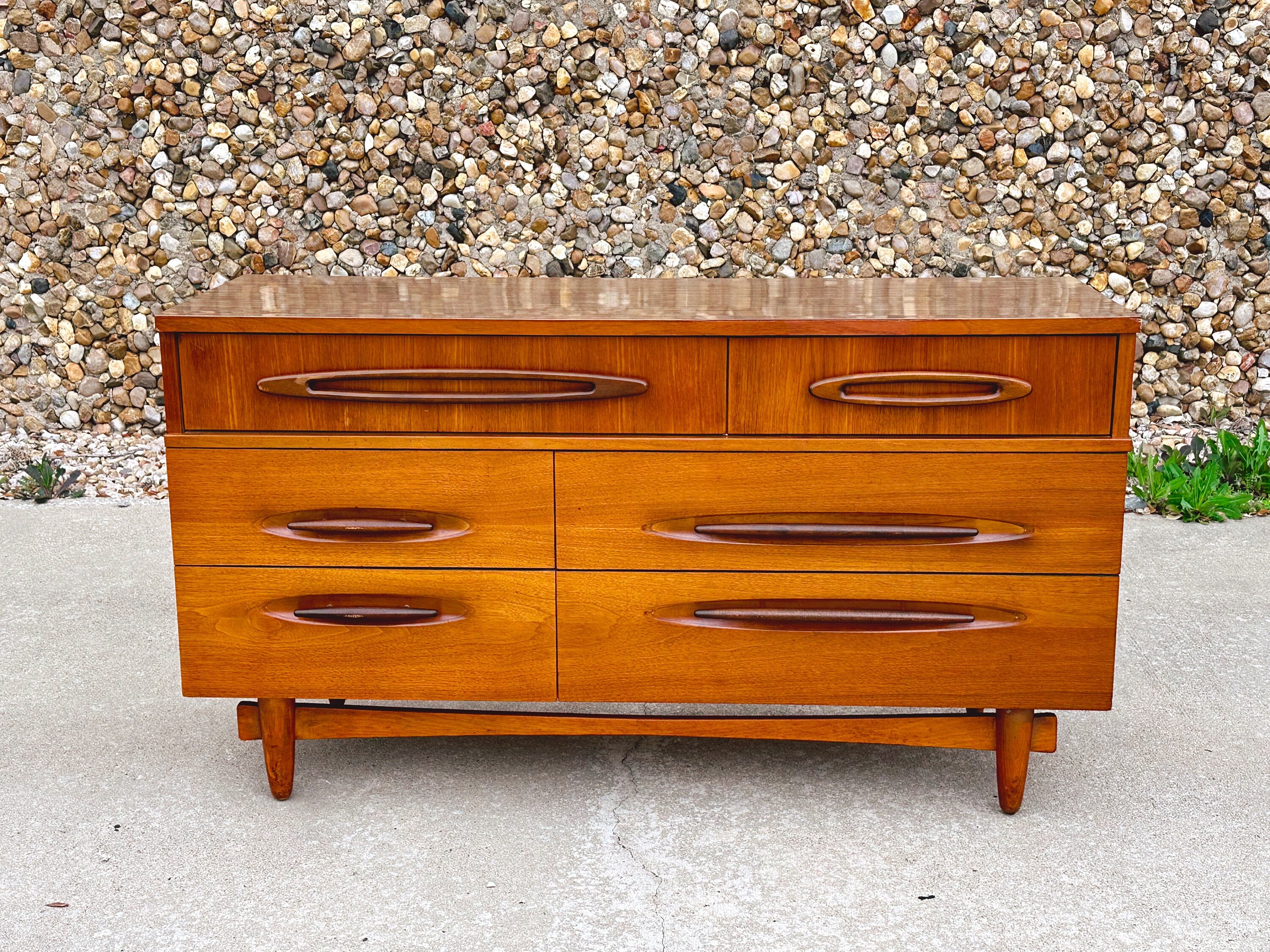 vintage lowboy dresser Vintage Mid Century Modern 6-Drawer Lowboy Dresser by Ward Furniture M – Urban Nomad NYC