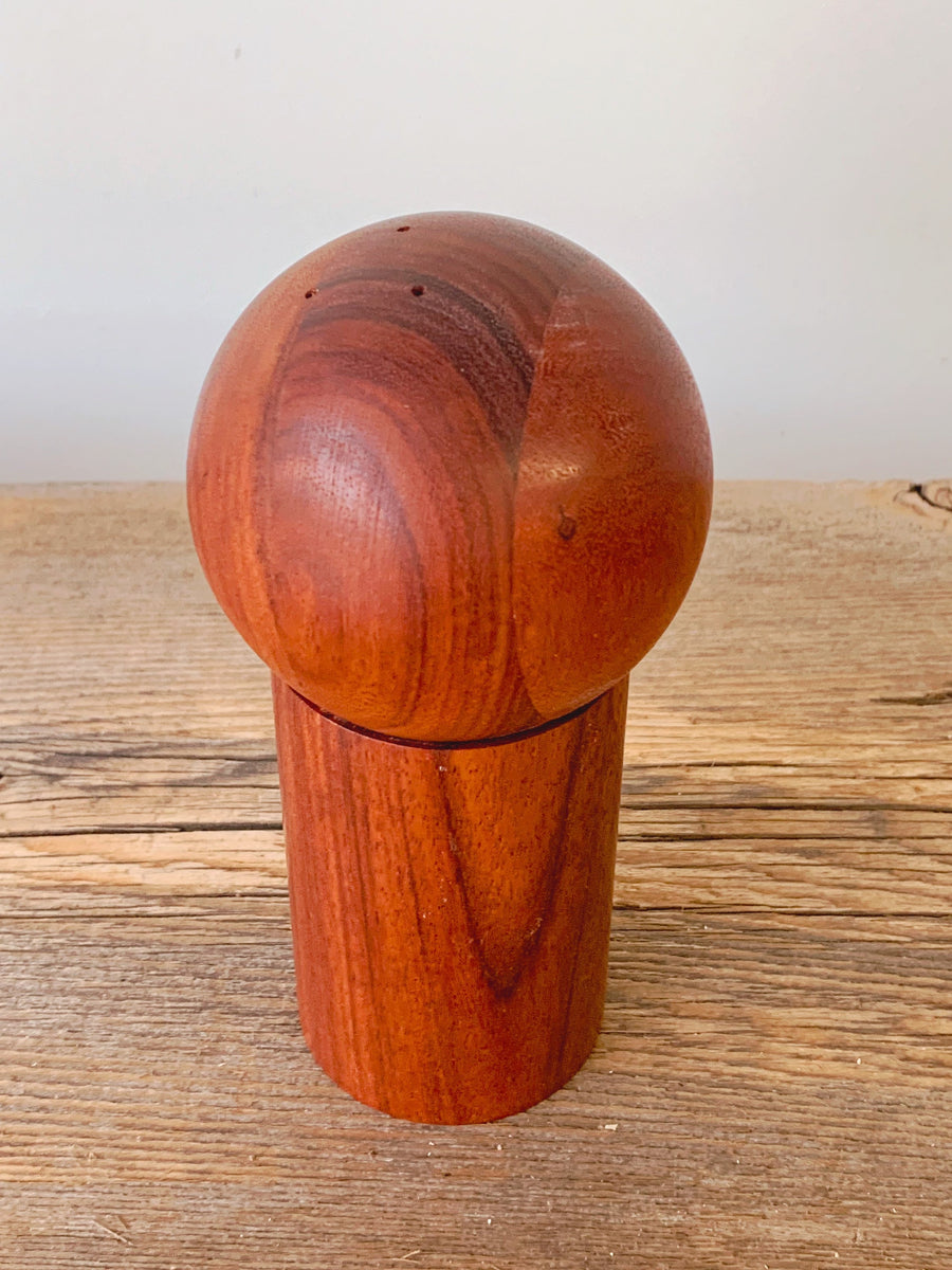 Vintage handmade walnut and ash wooden salt and pepper- outlet design- very good vintage condition