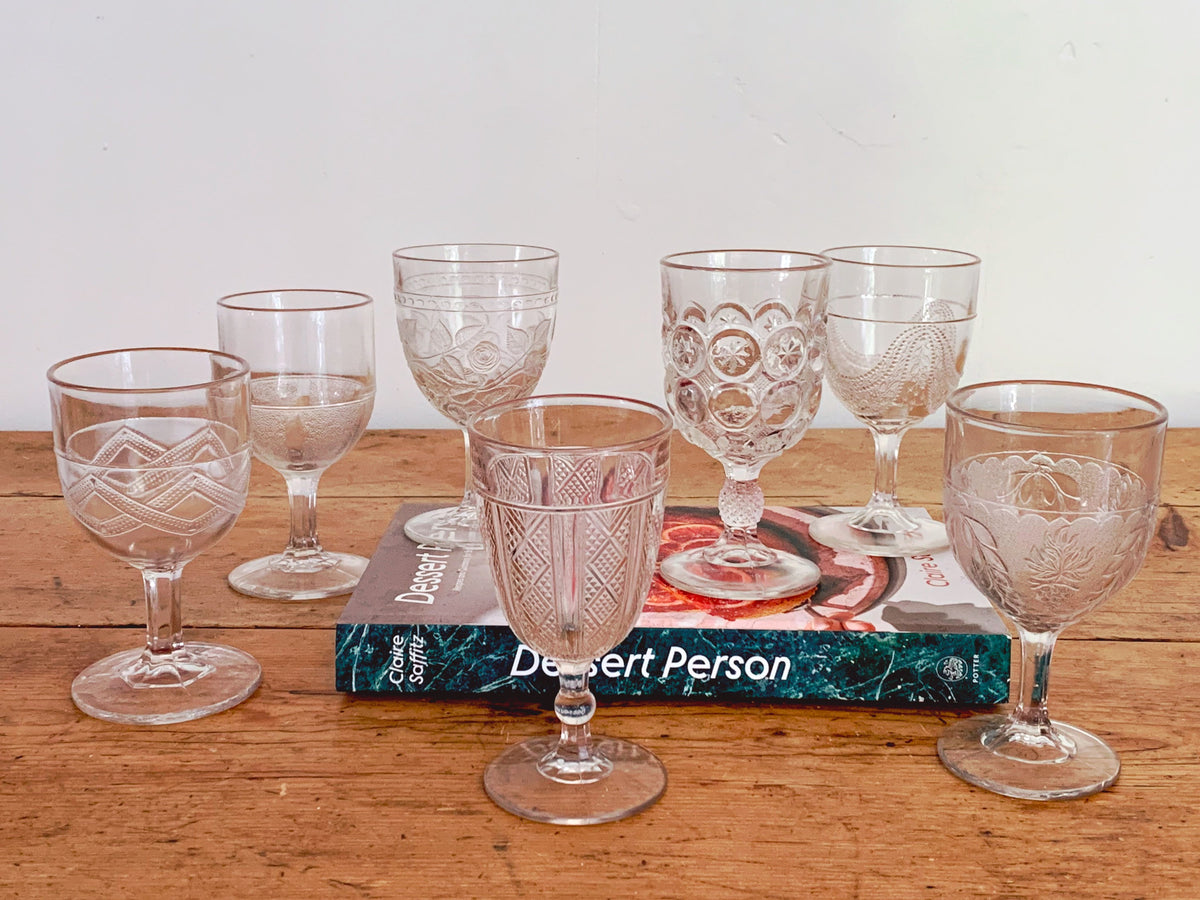 Vintage Set of Six Heavy Cut Crystal Wine Glasses, Crystal Wine Glasses, Crystal  Wine Goblets, Vintage Wine Goblets, Vintage Crystal Glasses 