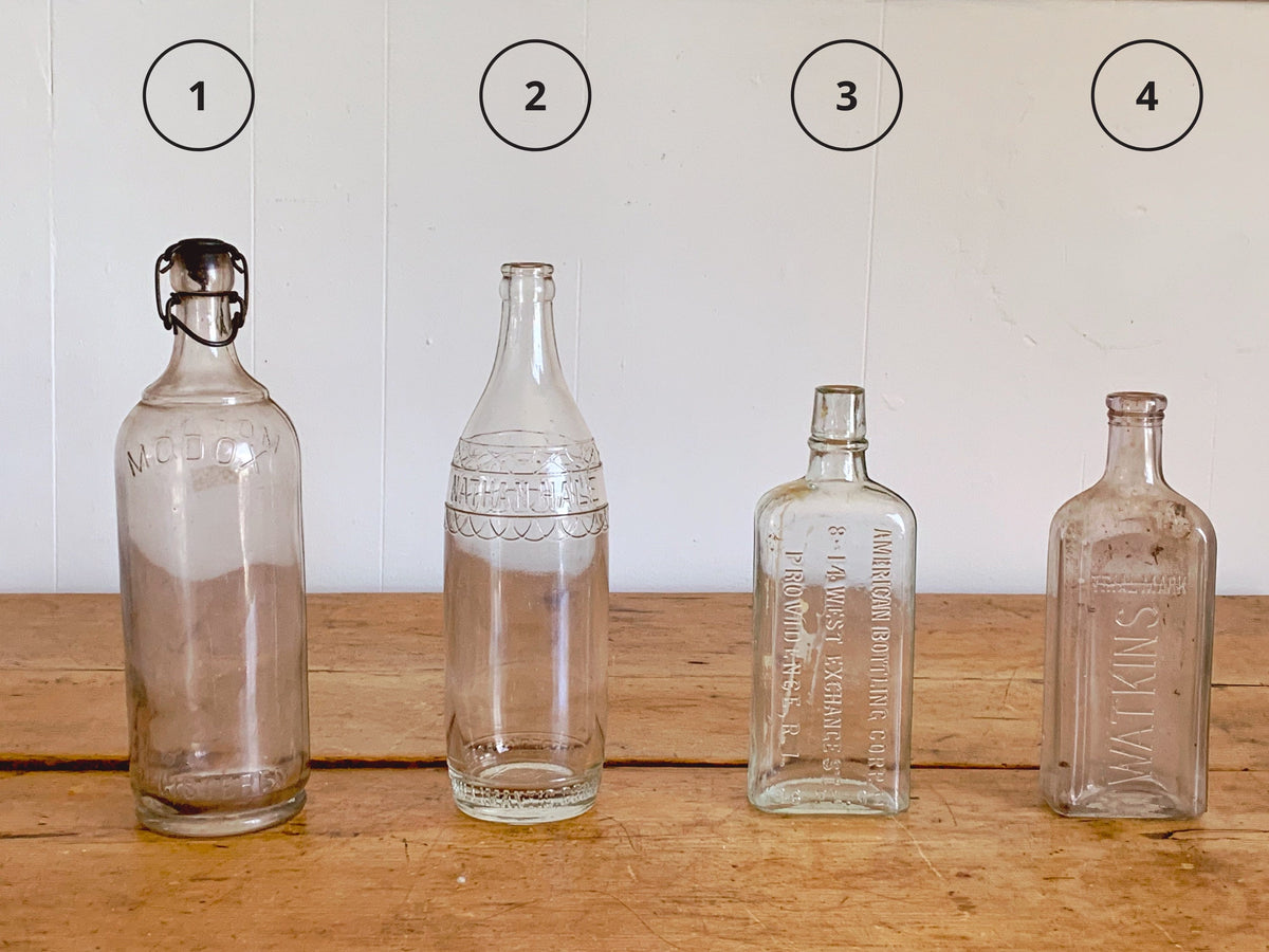 Vintage Clear Glass Bottles - Metro Cuisine - Columbus, OH