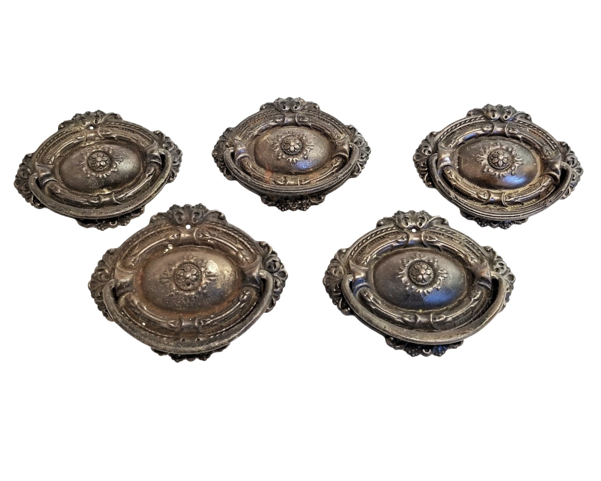 Set of 5 Antique Victorian Single Post Drawer Pulls Set of 5 Antique Victorian Single Post Drawer Pulls