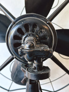 Vintage 16" RM Electric Fan | Robbins & Myers 3 Speed Fan | Antique Electric Metal Blade Fan in Working Condition | Retro Industrial Decor