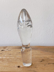 Vintage High Quality Cut Crystal Decanter Stopper | Large Tear Drop Clear Glass Stopper Replacement