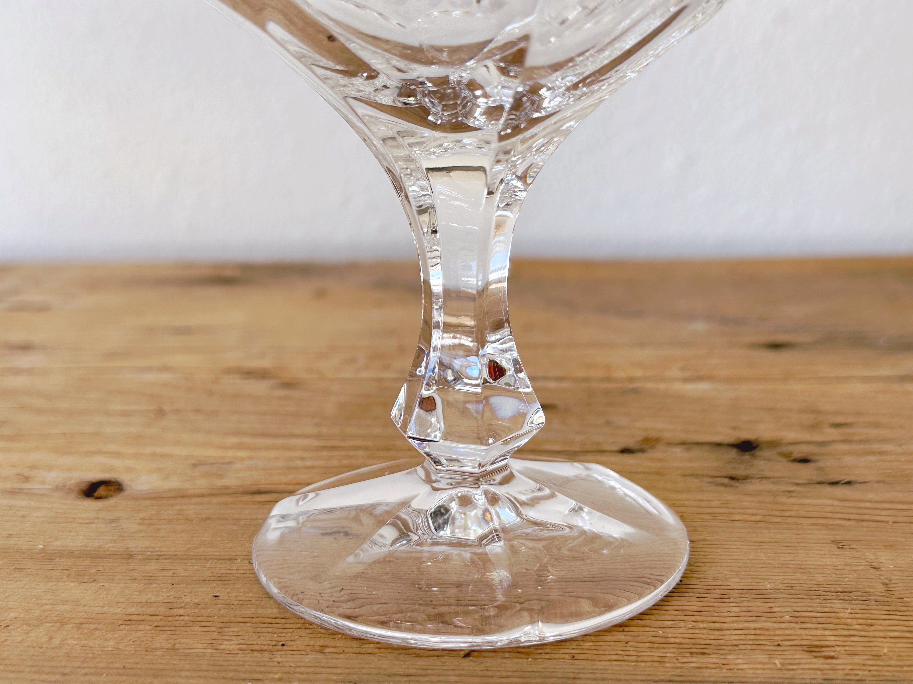 Pair of Vintage Crystal Champagne Coupe Glasses | Clear Craft Cocktail Glass Barware Drinkware | Wedding Gift Mother's Day