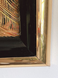 Stunning Vintage 1980s Erte "Symphony in Black" Art Mirror in Gold Frame | Large Art Deco Style Wall Mirror | Collectible Glass Art