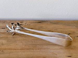 Large Vintage Silver Plated Ice Serving Claw Tongs by Reed & Barton | Sugar Tongs | Antique Barware Cocktail Bar Accessory