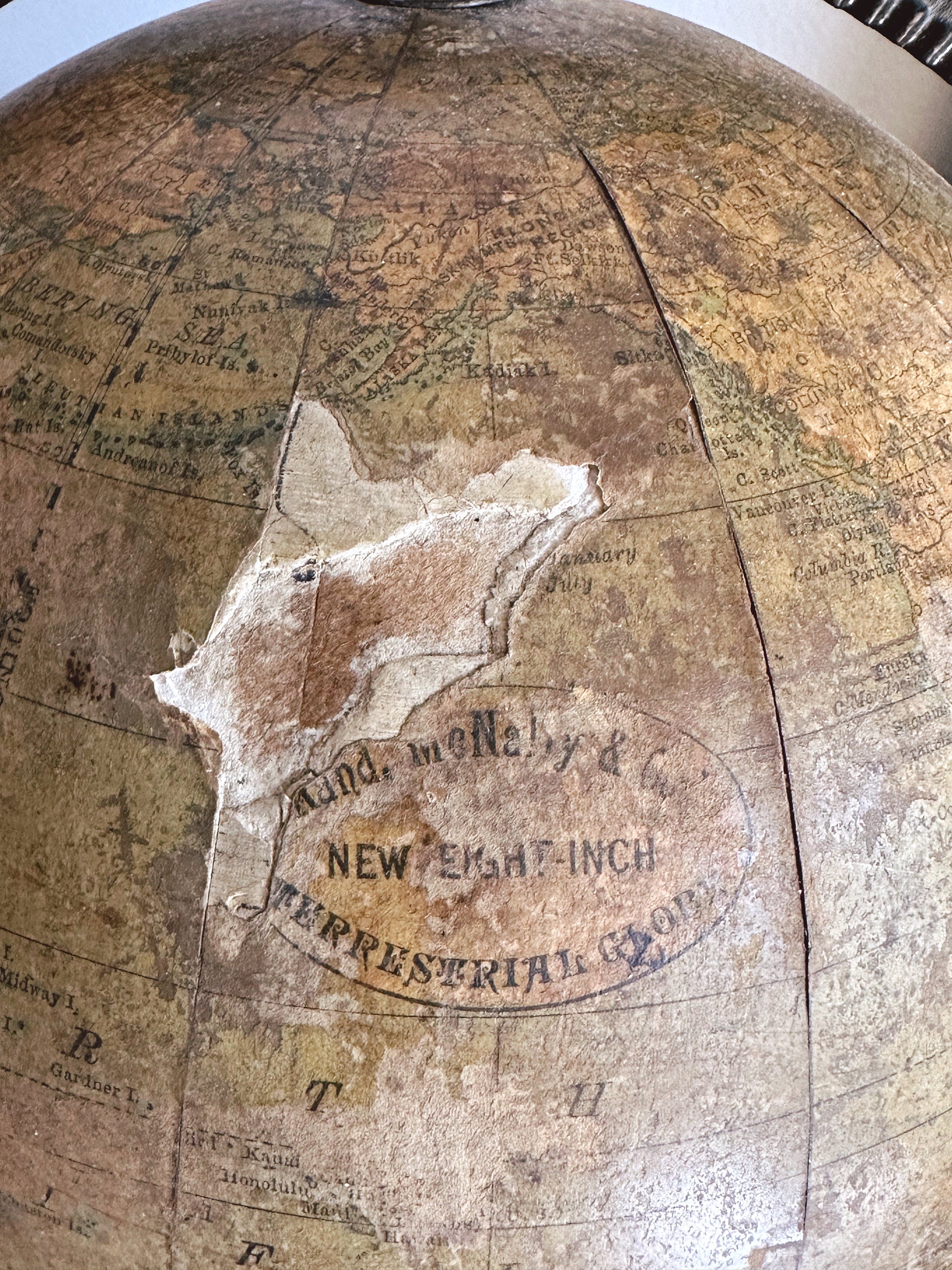 Antique Rand McNally 1920s 9 Inch Terrestrial World Globe with Cast Iron Clawfoot Base | Historical Cartography Collectors Gift Office Decor