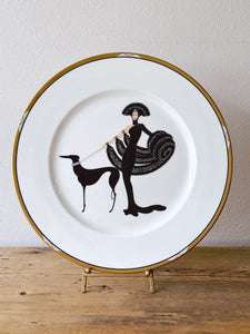Vintage Erte Mikasa Collectors Plates | SOLD SEPERATELY | Symphony in Black, L'Amour, Ondee | Art Deco Style Bone China 12" Charger Plate