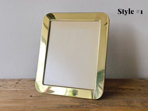 Assorted Vintage Solid Brass Rectangular and Oval Picture Frame | SOLD SEPERATELY | 8x10 and 5x7 Inch Gold Lacquered Photo Frame