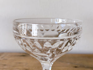 Pair of Vintage Crystal Champagne Coupe Glasses | Clear Craft Cocktail Glass Barware Drinkware | Wedding Gift Mother's Day