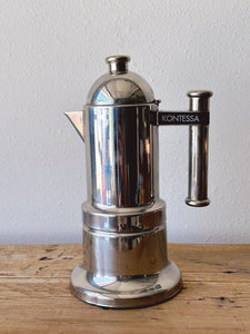 Vintage Vev Vigano Kontessa Stove Top Espresso Coffee Maker Made In Italy | 18/10 Stainless Steel Moka Pot | Retro Kitchen Decor