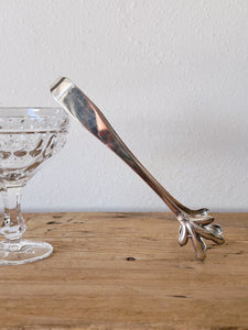 Large Vintage Silver Plated Ice Serving Claw Tongs by Reed & Barton | Sugar Tongs | Antique Barware Cocktail Bar Accessory