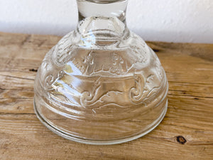 Vintage Clear Pressed Glass Oil Lamp with Chimney and Wick | Kerosene Light Hurricane Lamp Farmhouse Decor | Romantic Lighting