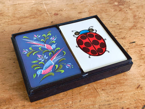 Vintage Playing Cards by Thomas De La Rue & Co of London with Original Hard Case | Double Deck Bridge Cards