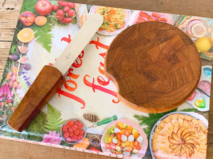 Vintage 1960s Dansk Jens Quistgaard Petite Teak Cheese Cutting Board with Built-in Knife | Small Serving Tray | Housewarming Gift