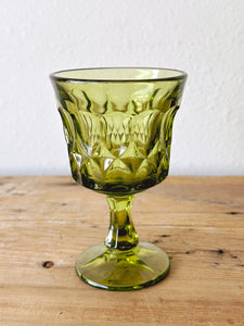 Vintage 1970s Noritake Perspective Small Avocado Green Goblets in Set of 2, 4, 6 or 8 | Mid Century Wine or Cordial Glasses | Gift for Her