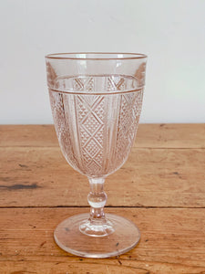 Mix & Match Antique 19th Century EAPG Clear Glass Goblets | Victorian Pressed Glass Wine, Juice and Water Glasses | Housewarming Gift