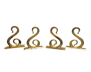 Set of 4 Vintage Swirl S Metal Coat Hooks  Unique Stylized Gold Spira –  Urban Nomad NYC