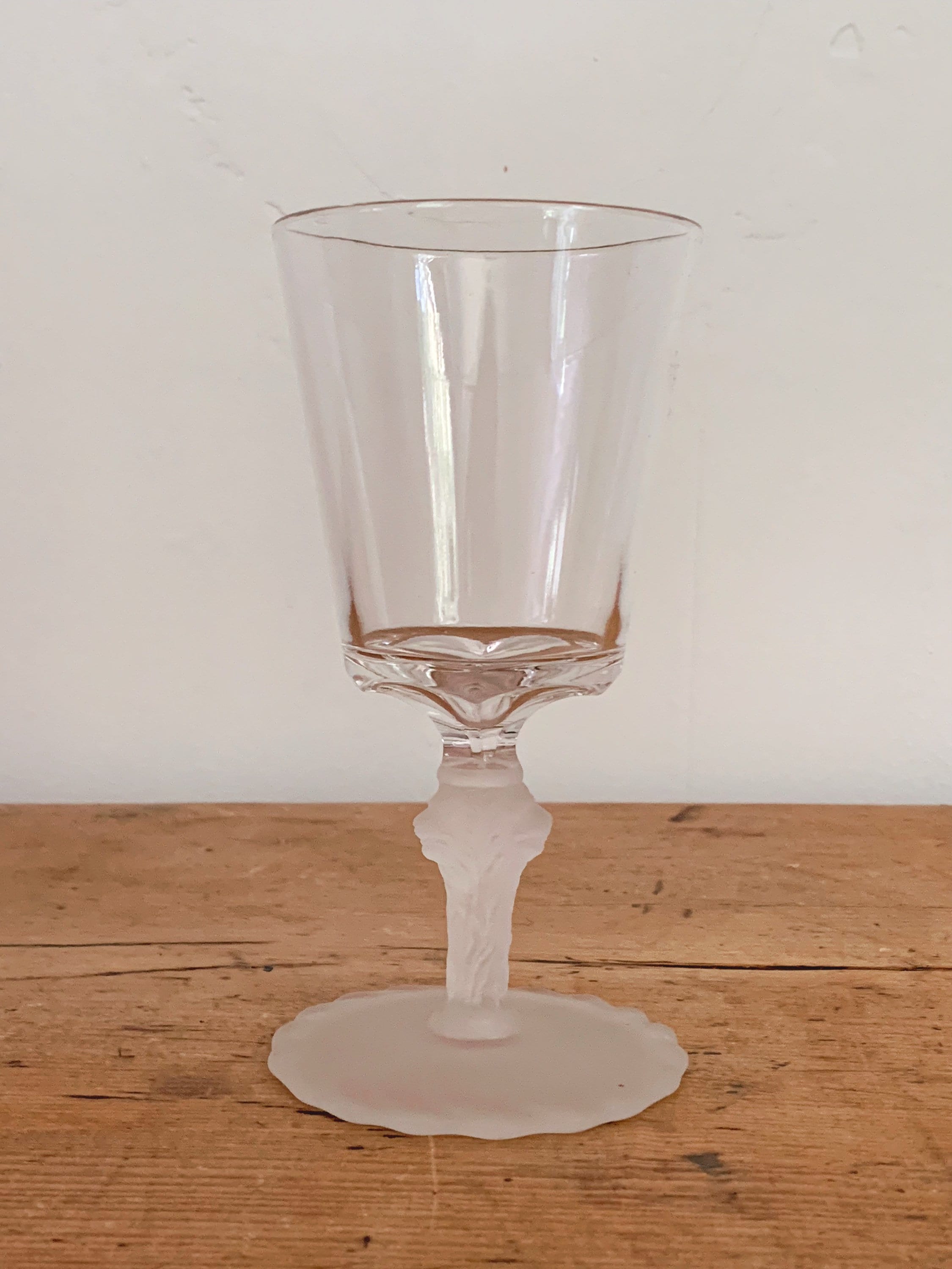 6 Vintage Acid Etched Wine Glasses, Lippincott - Bird of Paradise, 1940's,  Antique Etched Water Goblets, Vintage Wedding Glasses