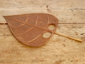 Vintage Handmade Pointy Leaf Shaped Fan | Asian Style Fan Summer Wall Decoration | Gallery Wall Hanging