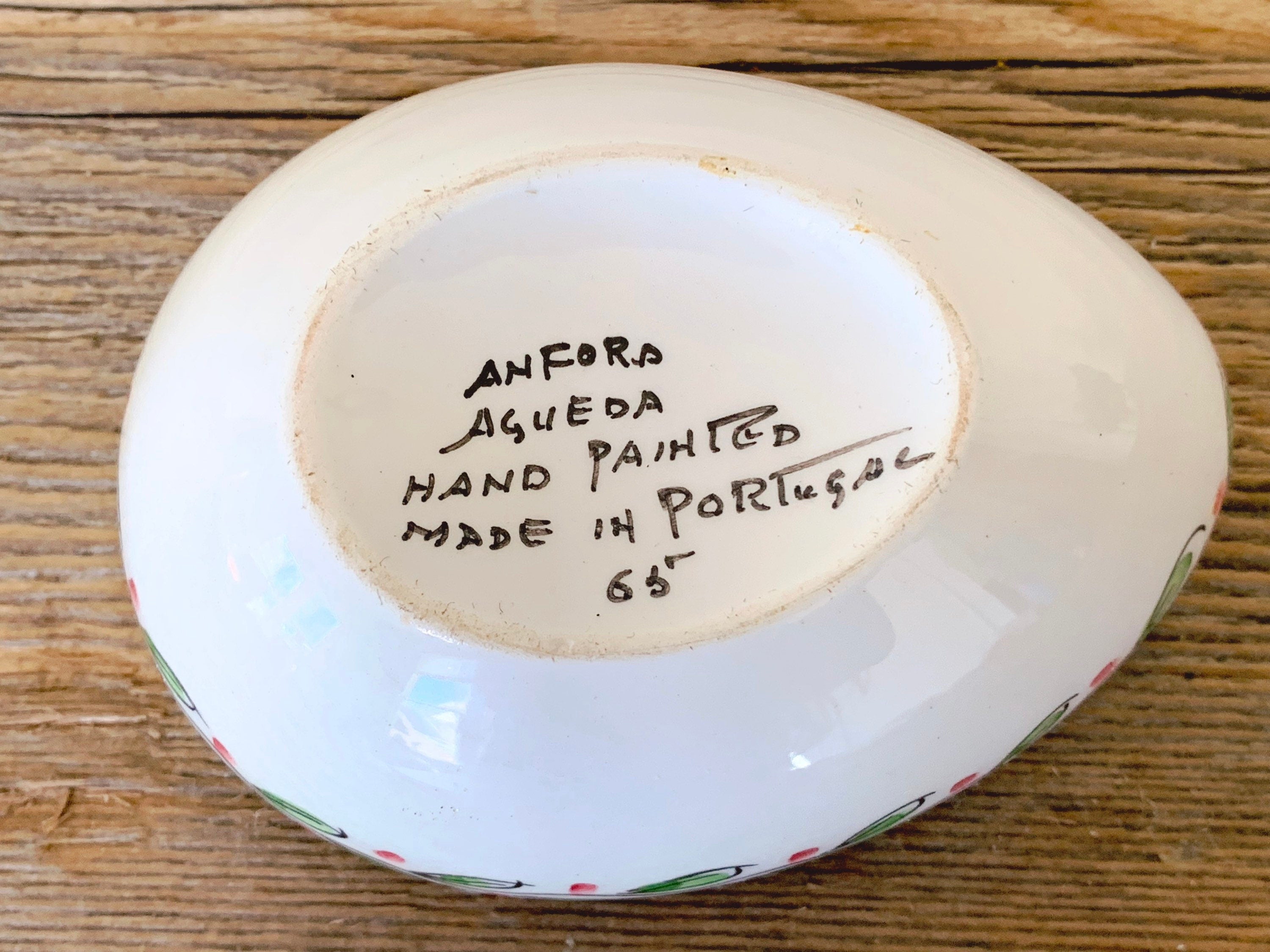 Vintage 1965 Anfora Agueda Portuguese Hand Painted Egg Shaped Porcelain Jewelry Box with Lid | Keepsake Storage Box | Gift for Her