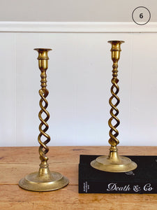 Assorted Pairs of Vintage Brass Taper Candle Holders | Antique Candlesticks Farmhouse Home Decor Wedding Decor Tablesetting