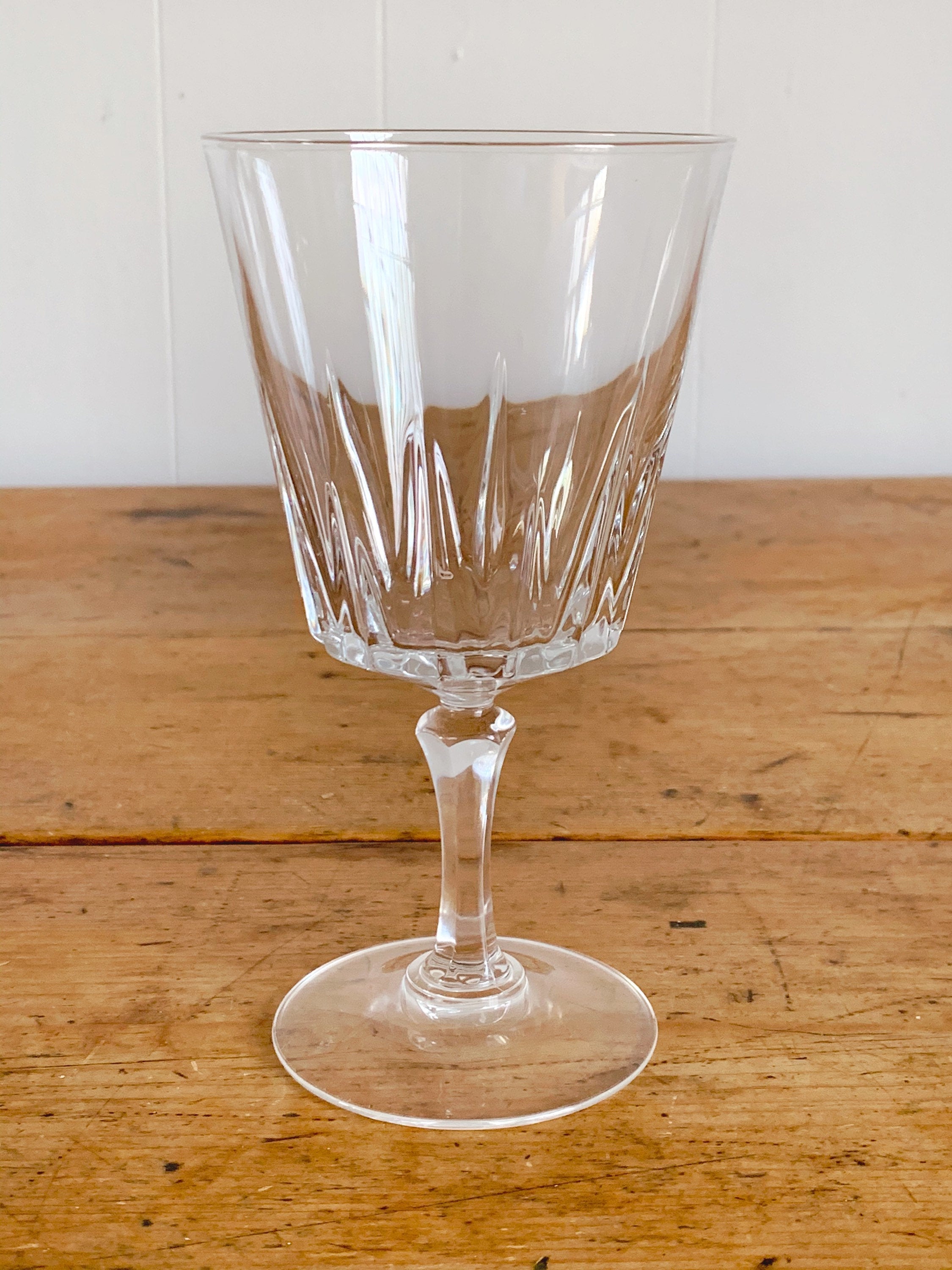 Vintage Clear Crystal Wine Goblets, Water Goblets or Juice Glasses | Set of 2 or 4