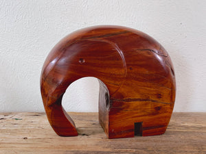 Vintage Hand Carved African Hardwood Elephant Art Sculpture | Modernist Figure Home Decor | Made in South Africa | African Art