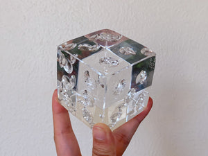Saks Fifth Ave Crystal Dice Paperweight | Crystal Dice Sculpture Home Decor