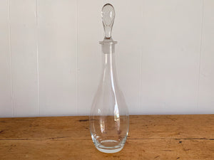 Modern Sleek Hand Blown 16" Tall Clear Glass Wine Decanter with Stopper
