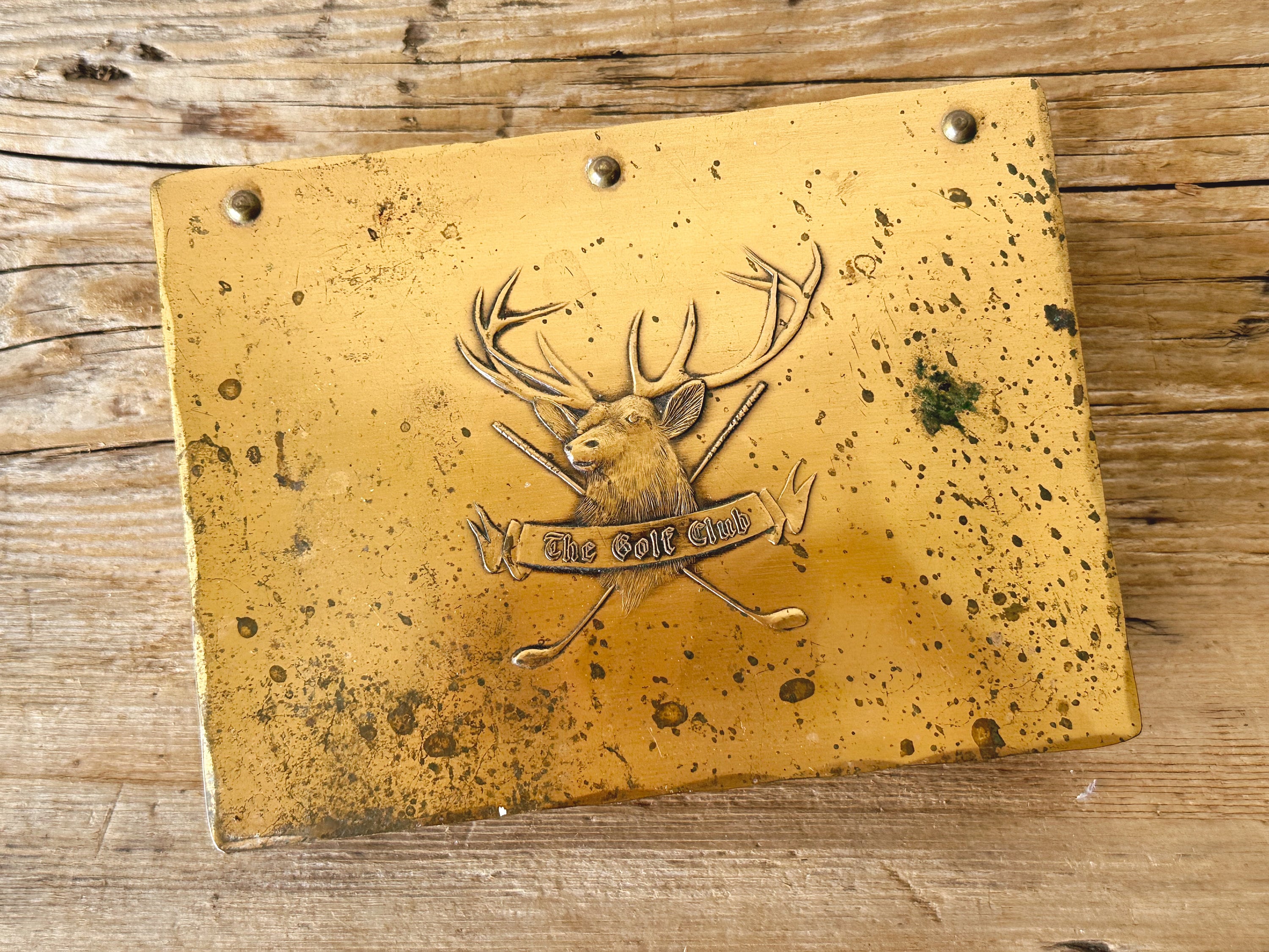 Vintage Wendell August Forge Handmade Bronze Keepsake Box | The Golf Club | Jewelry Box Cigar Box | Office Desktop Storage | Gift for Him