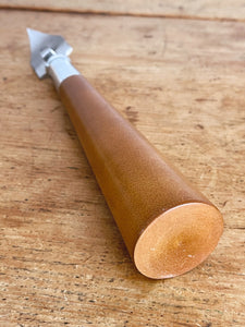 vintage mid century wood handled can opener