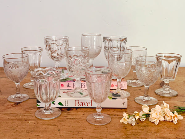 Mix & Match Antique 19th Century EAPG Clear Glass Goblets