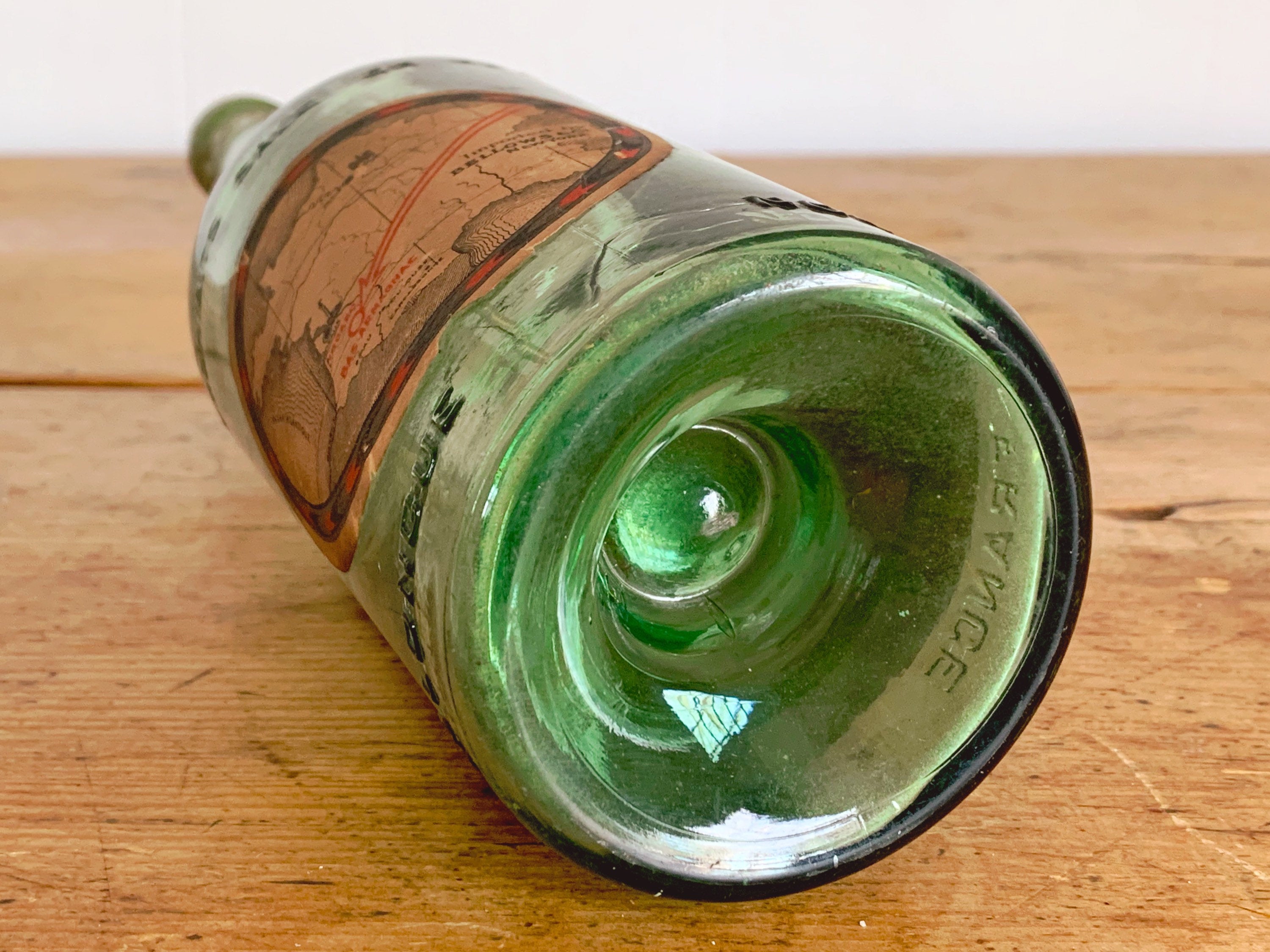 Rare Vintage Bellows & Company Fine Bas Armagnac Brandy Collectible Bottle | Rustic Farmhouse Boho Chic Home Decor Flower Vase