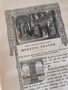Antique "The Illustrated Book Of Common Prayer" Printed in 1843 Published by New York: H.W. Hewet with Leather Bound Cover