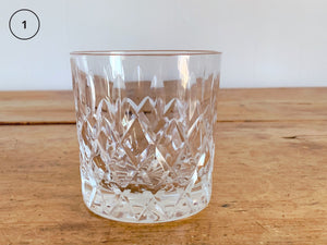 Mix and Match Vintage Cut Crystal Double Old Fashioned and Highball Glasses | Whisky Rocks Glasses Barware | Gift for Him Father's Day