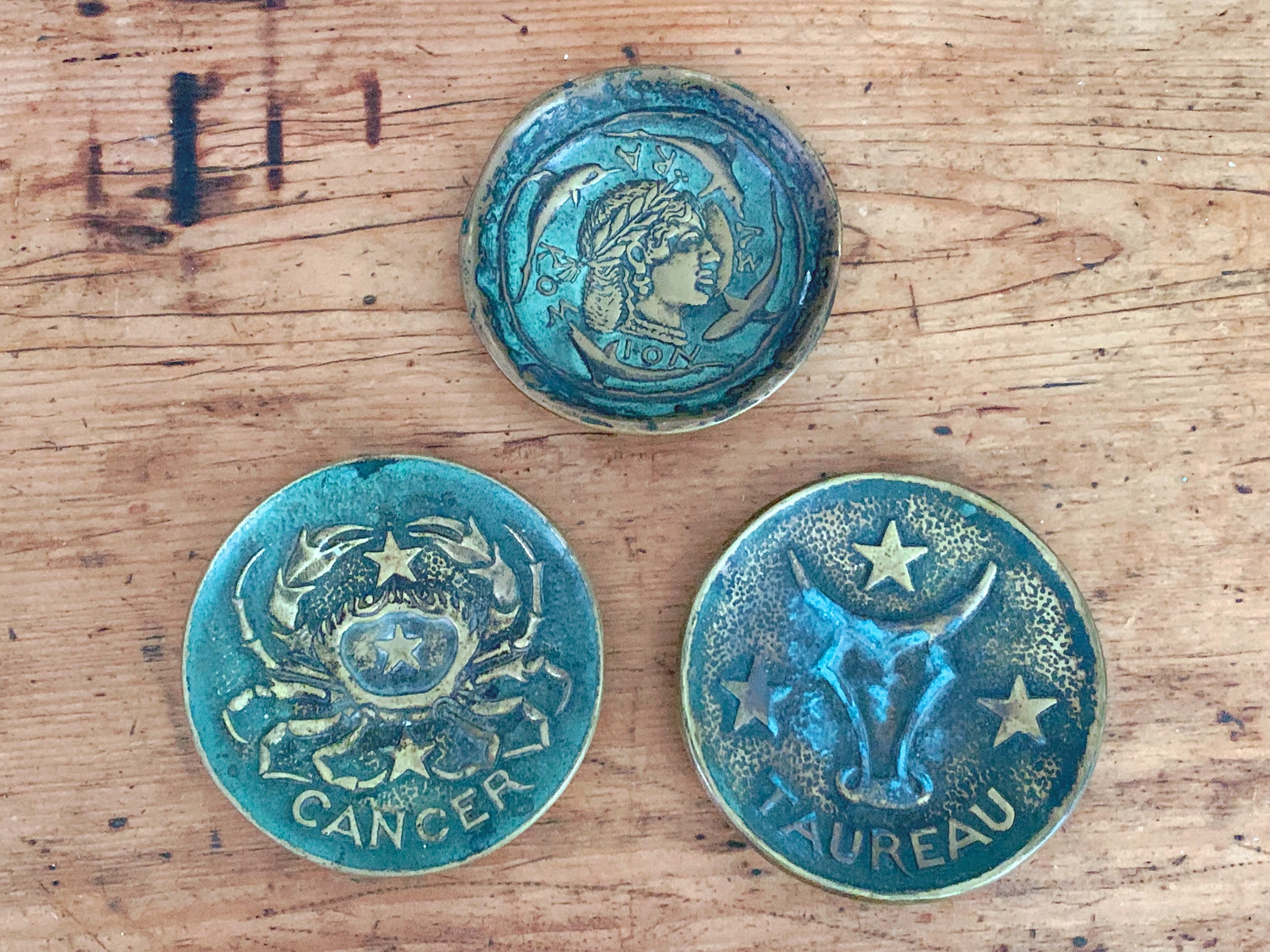 French Art Deco Max Le Verrier Bronze Key Holder Dish Zodiac Series | Taurus, Pisces, Cancer, Gemini, Scorpio | Catchall Dish Jewelry Tray