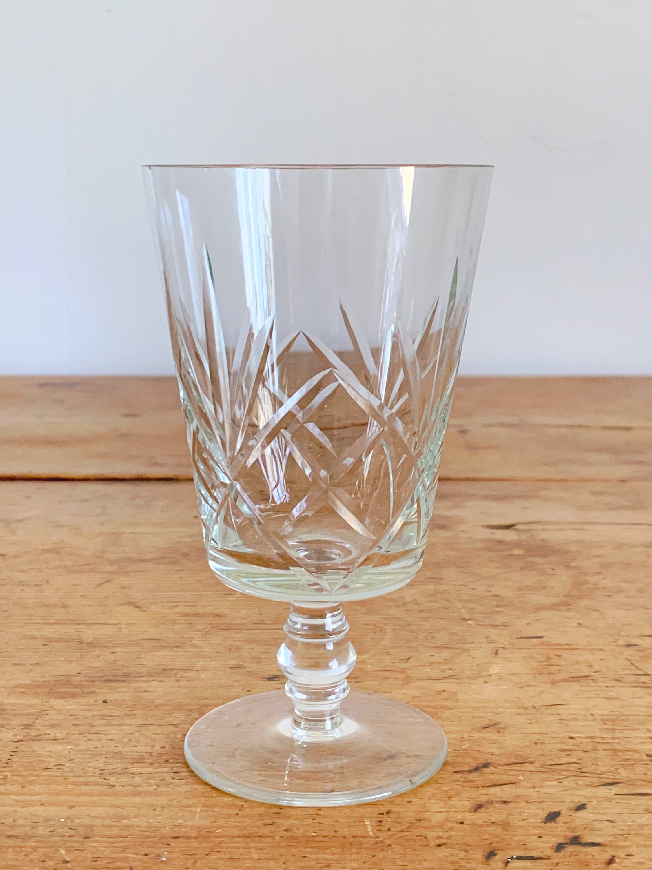Pair of Vintage Cut Crystal Goblet | Deep Sherbert Dessert Glasses | Craft Cocktail Glasses