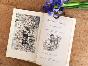 Antique Book - Handley Cross or, Mr. Jorrocks's Hunt by Robert Smith Surtees Illustrated by John Leech | Vintage Decorative Library Book