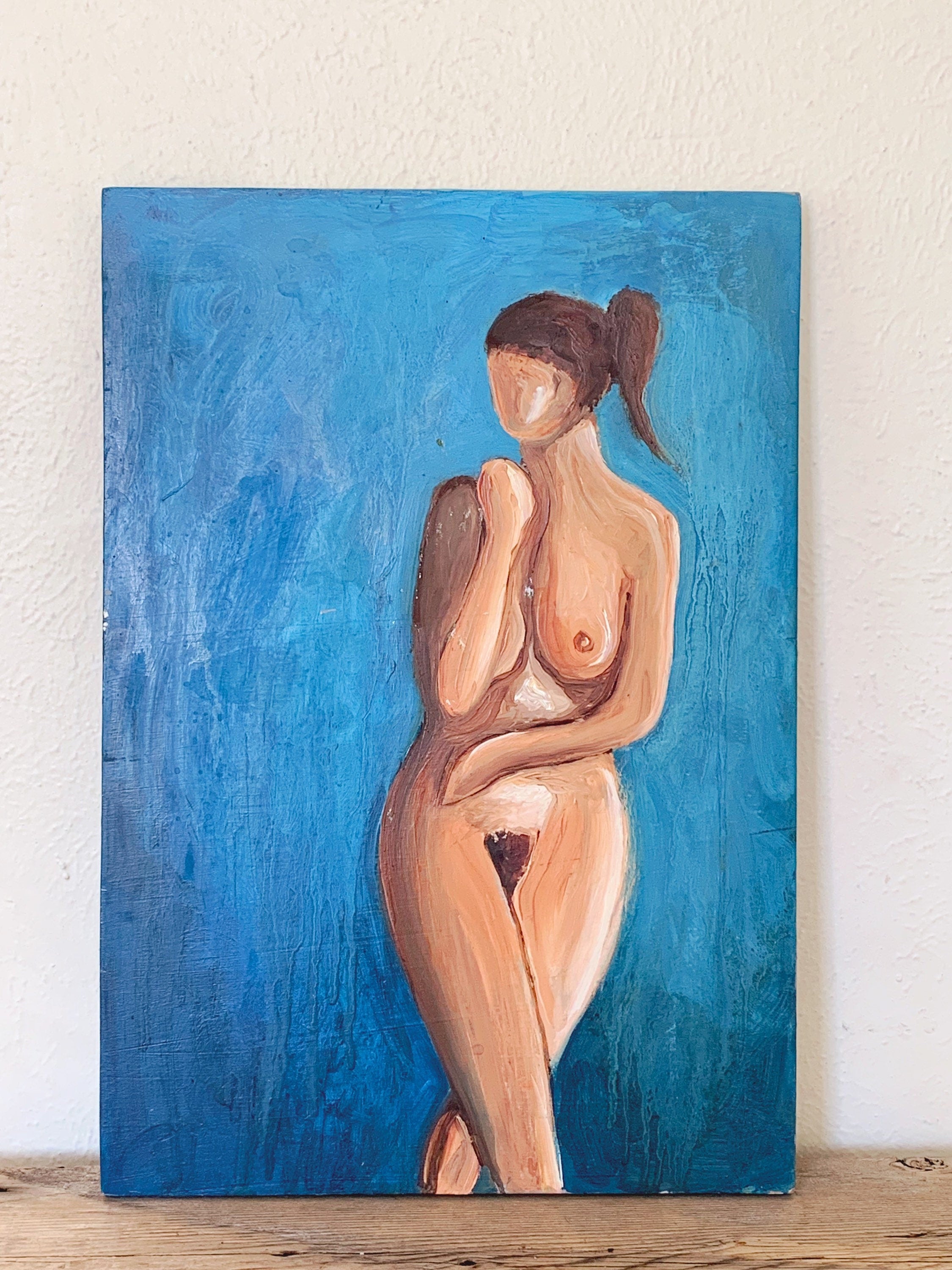 Original Oil Paintings of Nude Male and Female Figures | EACH SOLD SEPERATELY | Vintage Modernist Art Oil on Board | Home Decor Wall Art