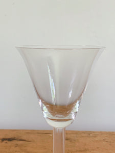Tall Vintage Clear Wine Glass or Water Goblet with Long Column Stem in Set of 2, 4, 6 or 8 | Barware Glassware Gift for Her