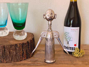 Vintage 1980s Italian "Pierre the Sommelier" Corkscrew Wine Bottle Opener in Original Box | Silver Plated Bar Accessory | Housewarming Gift