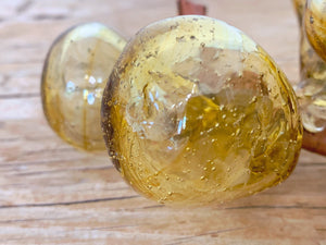 Vintage Hand Blown Amber Murano Glass Grape Cluster | Mid-Century Modern Decorative Bar and Coffee Table Decor