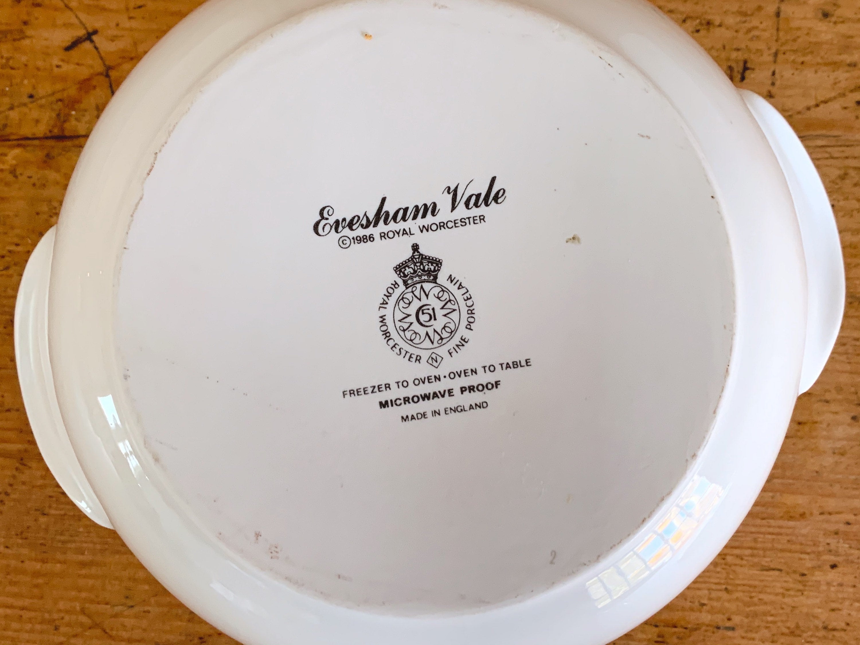 Vintage 1986 Royal Worcester Evesham Vale Porcelain Serving Dish with Lid | Oven To Table 1 Quart Casserole Tureen