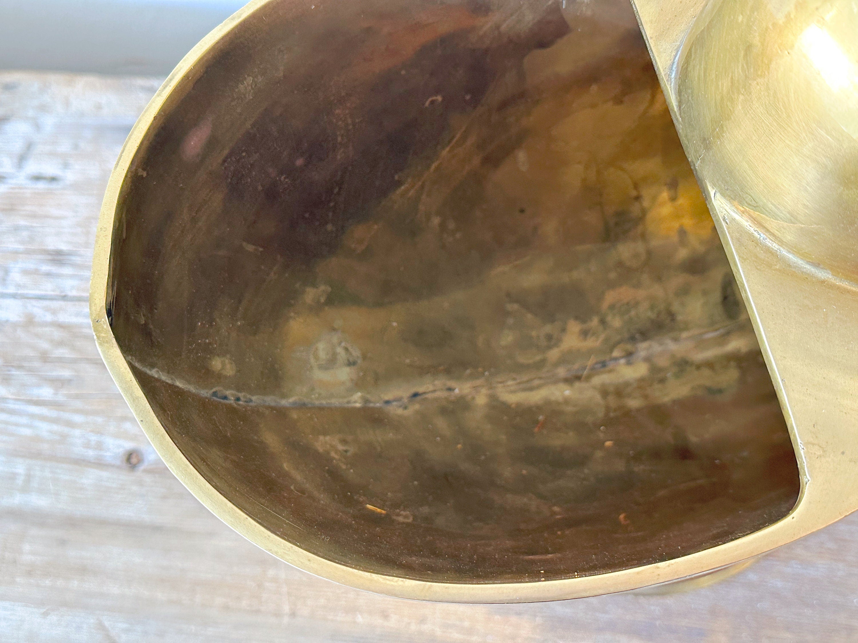 Vintage Brass Nautilus Shell Planter — Hollywood Regency MCM