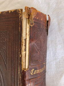 Antique "The Illustrated Book Of Common Prayer" Printed in 1843 Published by New York: H.W. Hewet with Leather Bound Cover