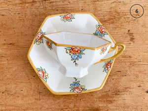Assorted Vintage Fine China Tea Cup and Saucer | Royal Stuart Bone China | Elizabethan | Japanese Iridescent Porcelain Tea Set