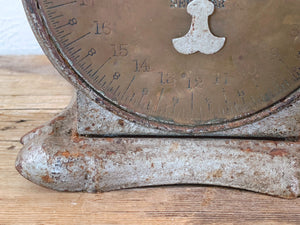 Antique 1800s John Chatillon & Sons 24 LB NY Scale with Brass Face | For Restoration Parts Display | Vintage Rustic Farmhouse Kitchen Decor