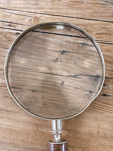 Vintage Magnifying Glass with Handturned Wooden Handle | Antique Reading Glass | Coffee Table Decor Office Decor
