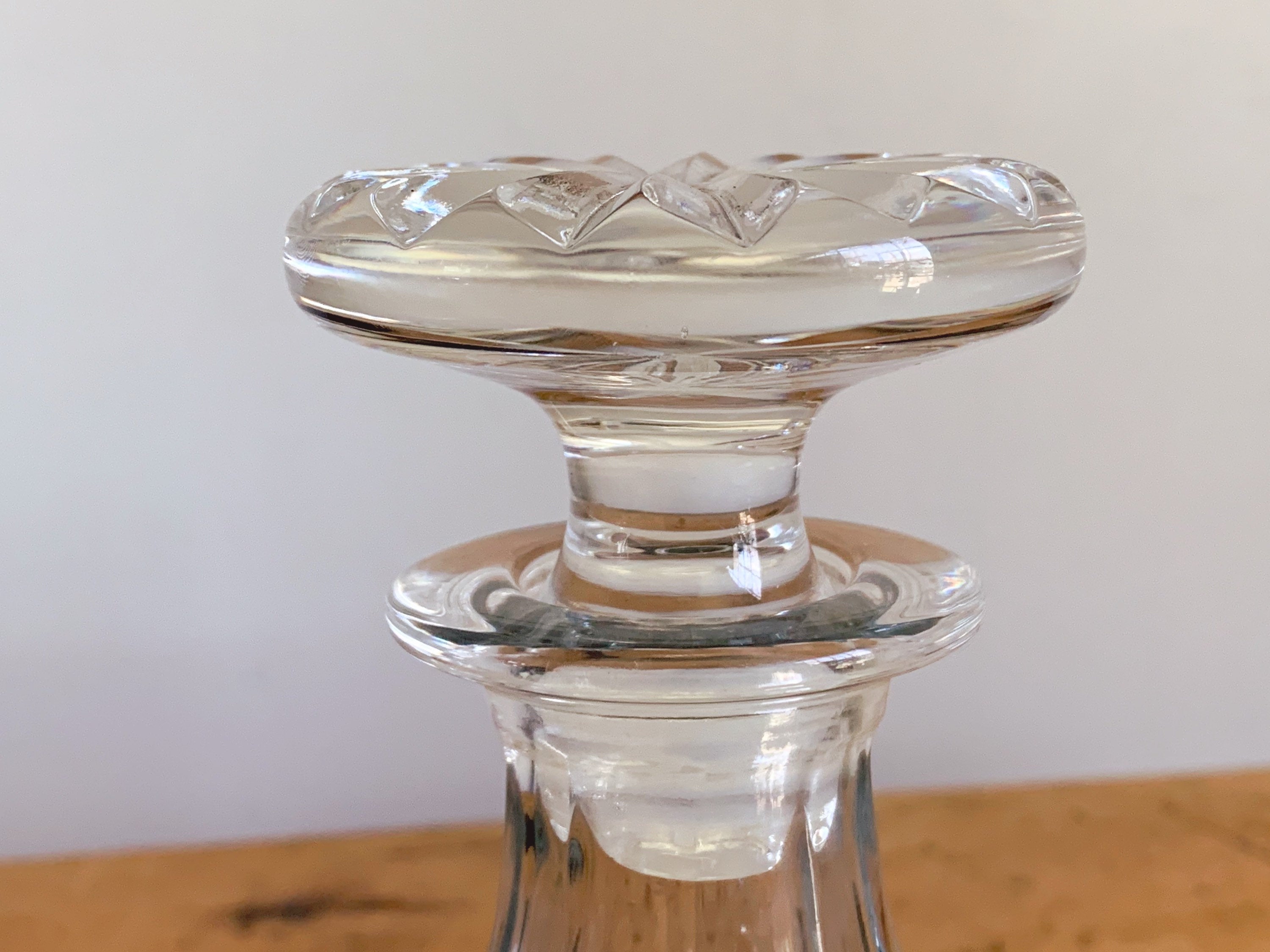 Vintage Brilliant Hand Blown and Cut Crystal Glass Decanter | Antique Barware Bar Cart Decor | Gift for Him Father's Day Gift